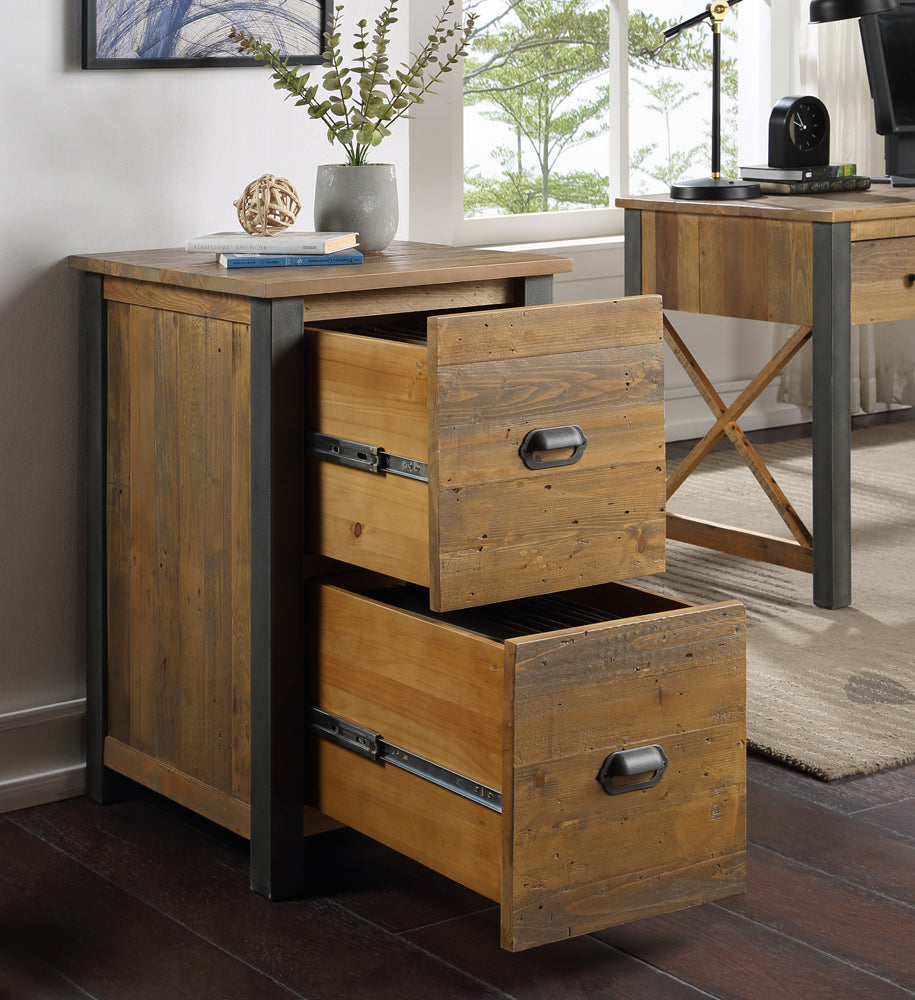 Harringay Reclaimed Wood Office Two Drawer Filing Cabinet - The Orchard Home and Gifts
